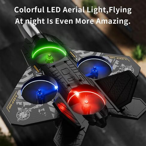 Foam Remote Control Airplane, RC Fighter Jet Features Led Lights, Drone for Children Aged 8-16 and Adults, 360° Flip, Stunt Roll, and Altitude Hold. (2 Battery) in Kuwait