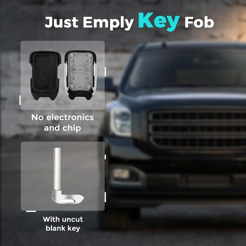 HelloAuto Key Fob Shell Fit for 2015-2020 Chevy Tahoe Suburban, for GMC Yukon Denali XL Key Fob Replcaement Cover, Key Fobs Case 6 Button for Chevrolet (HYQ1AA) in Kuwait