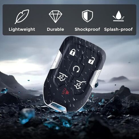 HelloAuto Key Fob Shell Fit for 2015-2020 Chevy Tahoe Suburban, for GMC Yukon Denali XL Key Fob Replcaement Cover, Key Fobs Case 6 Button for Chevrolet (HYQ1AA) in Kuwait