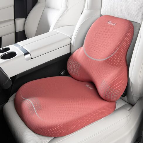 FLORICH Car Seat Cushion and Lumbar Support Pillow for Office Chair Car, Neck Headrest Pillow, Ergonomic Memory Foam, Pressure-Relieving Back Support for Car, Office Chair & Wheelchair – Black in Saudi Arabia