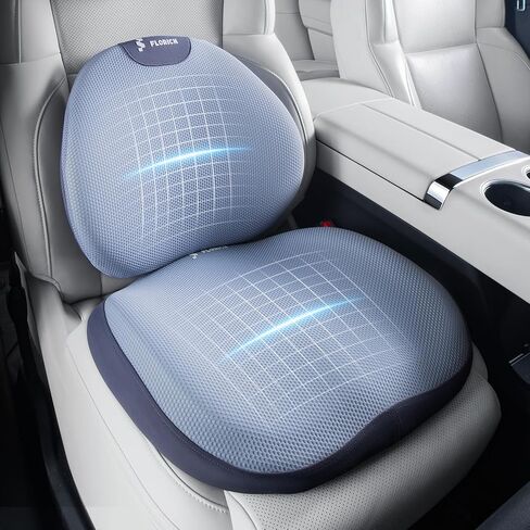 FLORICH Car Seat Cushion and Lumbar Support Pillow for Office Chair Car, Neck Headrest Pillow, Ergonomic Memory Foam, Pressure-Relieving Back Support for Car, Office Chair & Wheelchair – Black in Saudi Arabia