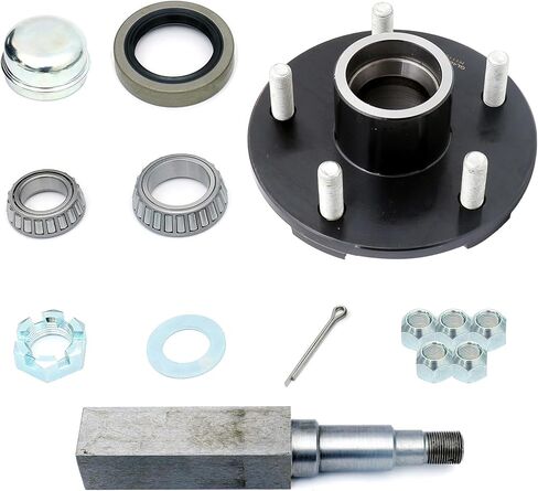 Trailer Hub Assembly with 5-Bolt on 5" Circle and 1-3/8" to 1-1/16" Tapered Spindle and Bearings Fit for 3500 lbs axle in Saudi Arabia