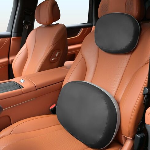 FLORICH Car Seat Cushion and Lumbar Support Pillow for Office Chair Car, Neck Headrest Pillow, Ergonomic Memory Foam, Pressure-Relieving Back Support for Car, Office Chair & Wheelchair – Black in Saudi Arabia