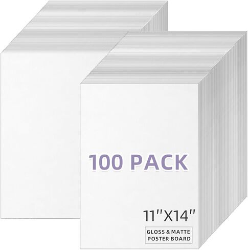 50 Pack White Poster Boards, 14x18 Heavy Weight White Poster Board Paper, 250 gsm Posterboard for DIY Projects, Drawing and Presentation in Kuwait