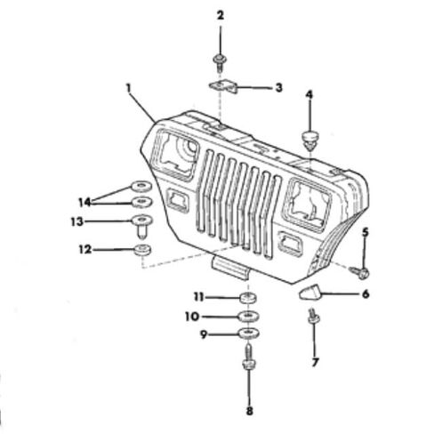 Rubber Grill Cushion Torx Bolts J4007355 Compatible with Jeep Wrangler YJ 1987-1995 in Kuwait