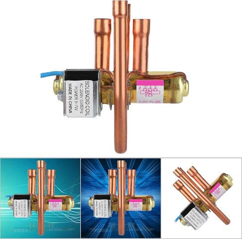 Mumusuki 4-Way Reversing Valve, HVAC Solenoid Valve for AC Refrigeration Systems, Air Conditioning Refrigeration Service Maintenance Accessory(1P) in Saudi Arabia