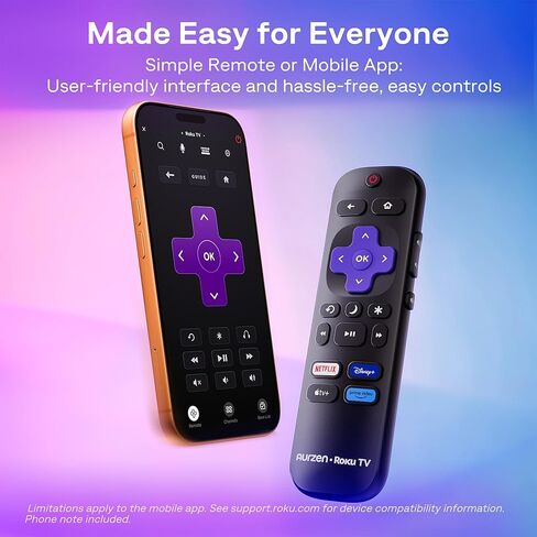 جهاز عرض محمول ذكي يعمل بالطاقة USB-C من Aurzen Roku TV مع واي فاي وبلوتوث، D1R air Roku مدمج، أصلي 1080 بكسل، صوت DoIby، جهاز عرض صغير للأفلام المنزلية/الخارجية، أبيض in Kuwait