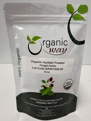 Organic Way Premium Quality Haritaki Powder (Terminalia Chebula) - Organic & Kosher Certified | Raw, Vegan, Non GMO & Gluten Free | USDA Certified | Origin - India (1LBS / 16Oz) in Saudi Arabia