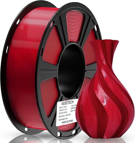 Geeetech 95A TPU Filament 1.75mm، مواد مستهلكة مرنة وناعمة للطابعة ثلاثية الأبعاد، دقة الأبعاد +/- 0.03 مم، بكرة 1 كجم (2.2 رطل) (أحمر) in Saudi Arabia