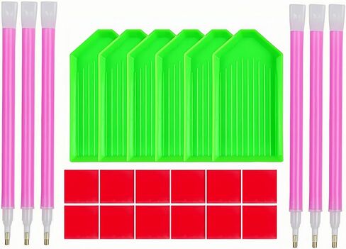 JOYSTRY 24 PCS Diamond Painting Tools with Drill Pen and Tray, 5D Diamond Painting Accessories and Tools for Adults in Kuwait