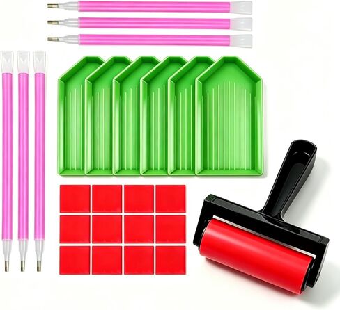 JOYSTRY 24 PCS Diamond Painting Tools with Drill Pen and Tray, 5D Diamond Painting Accessories and Tools for Adults in Kuwait