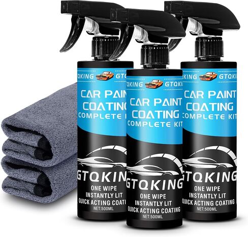 Premium Ceramic Coating for Cars- Quick Effect Coating Agent - Car Coating Spray, Suitable for cars, pickup trucks, RVs, motorcycles, etc. Fast Application for Long-Lasting Shine & Protection in Kuwait