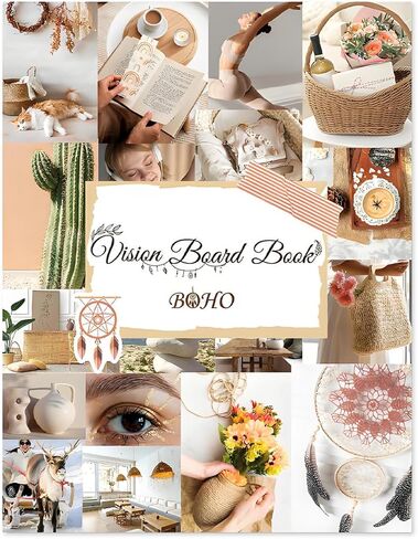FUNCLASS Vision Board Supplies, Vision Board Book with 1000+ Images, Texts & 300+ Stickers, Vision Board Kit for Girls Women – Goal Visualization, Board Decorating, Dream Planning(Fresh) in Kuwait