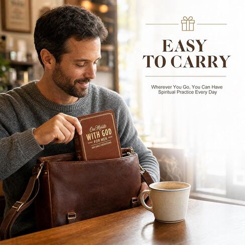 One Minute with God for Men, 2026 New 365 Days of Daily Prayer Brown Leather book, Daily Devotional and Prayer Journal, Bible Prayer Tracking Diary Gifts for Men in Kuwait