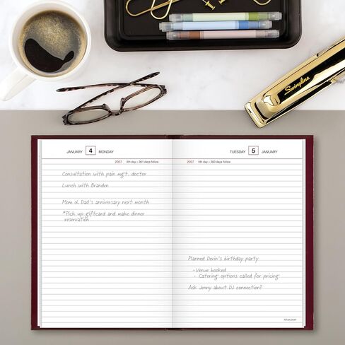 AT-A-GLANCE 2027 Daily Planner, Standard Diary, 5.75" x 8.25" Reminder Journal, Hardcover, Red (SD3891327) in Kuwait