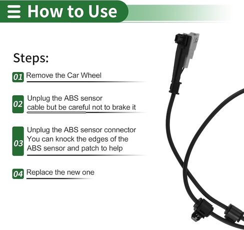 Motoforti ABS Wheel Speed Sensor ABS Sensor Anti-lock Braking System Sensor for Toyota Tundra 2000-2006 No.895450C020 Rear Right in Kuwait