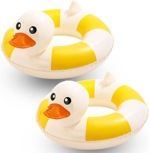 2-Pack Duck Pool Float - Fun Floaties Inflatable Swimming Pool Tubes Party Decorations, Summer Vacation Pool Floaty Swim Rings Raft Lounger for Teens Adults in Kuwait