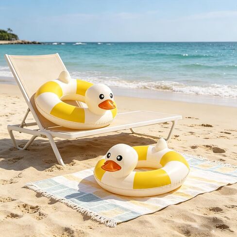 2-Pack Duck Pool Float - Fun Floaties Inflatable Swimming Pool Tubes Party Decorations, Summer Vacation Pool Floaty Swim Rings Raft Lounger for Teens Adults in Kuwait