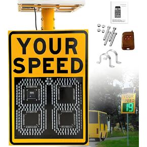 Solar Powered LED Radar Speed Limit Sign, Highway Road Warning Display for Speed Control, Energy-Efficient Traffic Safety Solution in Kuwait