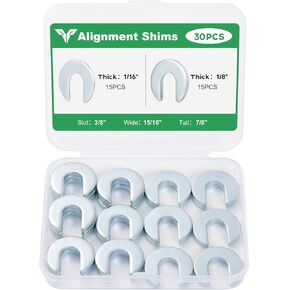 Auto Body Fender Alignment shims 60Pcs C-Type - Camber Caster Adjustment 1/16 1/8 Inch 3/8 1/2 Slot Steel shims for Control Arm Suspension Professional Shop Kit in Saudi Arabia