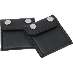 Leather Auto Adjuster Clips (2Pcs), Premium PU Leather Car Interior Fixing Clips for Organizing Cords, Straps, and Belts, Universal Comfort Grip for Home, Office, and Travel (Black) in Kuwait