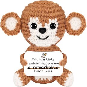 DAFURIET Handmade Positive Crochet Highland Cow, Emotional Stuffed Animal Doll Gifts for Women/Men, Cute Birthday Graduation Present for Friend, Coworker, Son, Daughter in Saudi Arabia