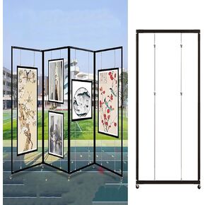 رف عرض متحرك قابل للطي، حامل عرض فني محمول من الألومنيوم مقاس 39.4 × 78.7 بوصة لحفلات الزفاف والمعارض والملصقات - لوحة إعلانات قائمة بذاتها، خفيفة الوزن، متينة، سهلة الإعداد (قطعة واحدة) in Kuwait