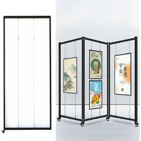 رف عرض متحرك قابل للطي، حامل عرض فني متنقل من الألومنيوم 3 قطع، 80 × 180 سم (31.5 × 70.8 بوصة) - حامل معرض محمول لمعرض الفنون، معرض الحرف اليدوية، حامل الرسم، لافتات الزفاف، العرض in Kuwait