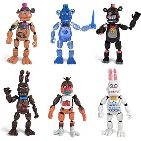 Toysvill Inspired by Five Nights at Freddys | Chocolate Collection | Freddy's Action Figures Toys (FNAF) Set of 6 pcs [Rockstar & Chocolate Freddy, Bonnie, Chica, Easter, Freddy Frostbear] in Saudi Arabia