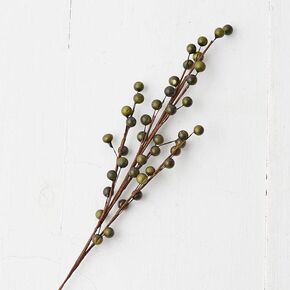 Factory Direct Craft Pack of 6 Soft Sage Green Artificial Berry Stems | 22" Green Berries Wire Branch Sprays for Christmas Tree Decoration, Holiday Decorating, Flower Arrangements and DIY Crafts in Kuwait
