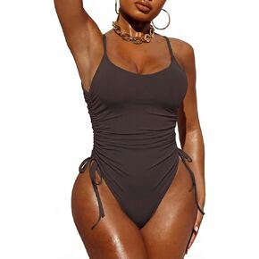 Pink Queen Womens One Piece Swimsuit Ruched High Cut Tummy Control Bathing Suit in Kuwait