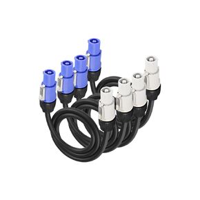 كابل Rasha Professional Power Jumper - Powercon-to-Powercon، 3 أسلاك 14AWG، مقاوم لدرجة الحرارة العالية/الضغط (+105 درجة فهرنهايت)، ضمان لمدة عامين، مناسب تمامًا للاتصال الآمن (عبوة من 4 قطع، 10 أقدام) in Kuwait