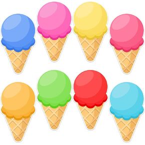 Lucleag 40PCS Ice Cream Cutouts for Bulletin Board Decoration, Colorful Summer Ice Cream Paper Cut-Out for Summer Party Home Back to School Office Classroom Bulletin Board Wall Decoration in Kuwait