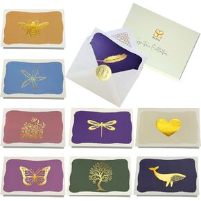 SETTINI Blank Note Cards,18 Pack All Occasion Assorted Greeting Cards, 9 Gold Foil Designs with Stickers and Envelopes 6" x 4" For Thank You, Birthday and Christmas Gifts Messages in Saudi Arabia