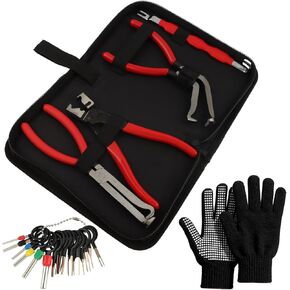 4 Pcs Automotive Electrical Disconnect Pliers,High-Carbon Steel Connector Separator Kit,Straight/60° Pliers,Hose Clamp Plier,Plug Release Tool and Wire Terminal Removal in Storage Box,for Car Truck in Saudi Arabia