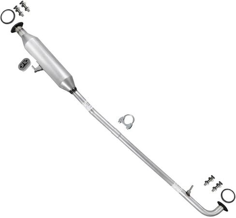 Exhaust Resonator Pipe Compatible with Toyota Camry 2007-2011 2.4L | Toyota Camry 2010-2011 2.5L | Stainless Steel | Includes Clamp, Gaskets, Hanger and Bolt Kit | Direct-Fit Replacement in Kuwait