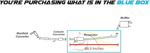 Exhaust Resonator Pipe Compatible with Toyota Camry 2007-2011 2.4L | Toyota Camry 2010-2011 2.5L | Stainless Steel | Includes Clamp, Gaskets, Hanger and Bolt Kit | Direct-Fit Replacement in Kuwait