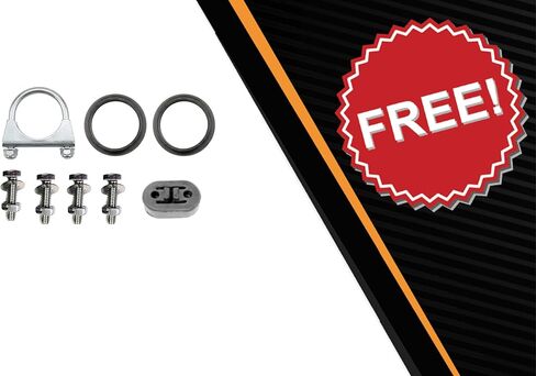Exhaust Resonator Pipe Compatible with Toyota Camry 2007-2011 2.4L | Toyota Camry 2010-2011 2.5L | Stainless Steel | Includes Clamp, Gaskets, Hanger and Bolt Kit | Direct-Fit Replacement in Kuwait