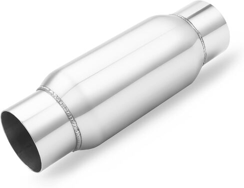 A-KARCK 3" Inlet Exhaust Resonator, 3" Inlet 3" Outlet 12" Overall Length Muffler Universal Resonator Stainless Steel Straight Through Design Exhaust Tip for Cars in Kuwait