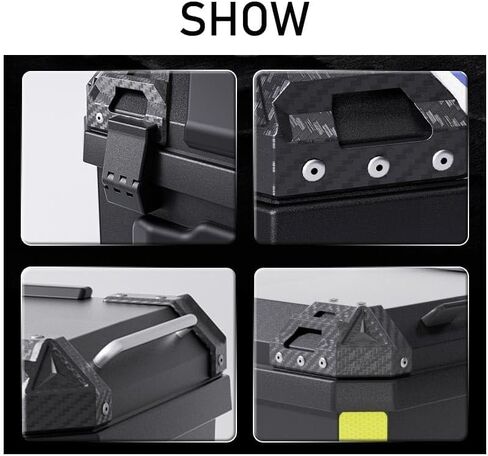 Jojoka 45L Motorcycle Top Case, ABS Waterproof Dustproof Rear Tour Tail Box with Security Lock & Reflective Strips, Large Capacity Luggage Trunk Fits Helmet and Gear for Most Motorcycles in Kuwait