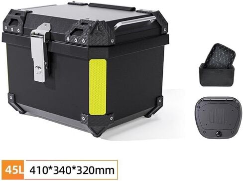 Jojoka 45L Motorcycle Top Case, ABS Waterproof Dustproof Rear Tour Tail Box with Security Lock & Reflective Strips, Large Capacity Luggage Trunk Fits Helmet and Gear for Most Motorcycles in Kuwait