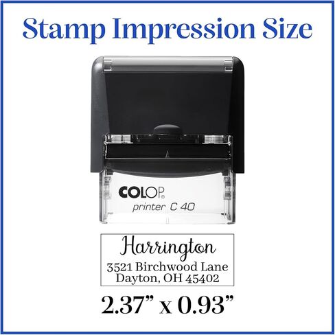 Custom Return Address Stamp - Self Inking Mailing Stamp with 18 Designs - 5 Ink Color Options in Kuwait