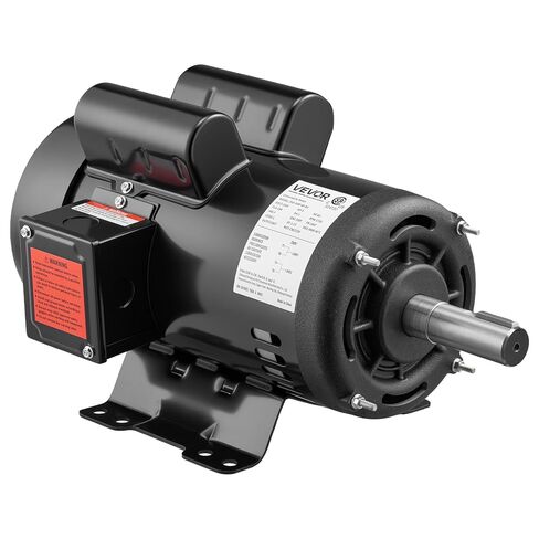 محرك كهربائي VEVOR 5 HP، محرك ضاغط هواء 1725 دورة في الدقيقة، دوران CW/CCW، قطر العمود 1.125 بوصة، طول العمود 2.75 بوصة، عزم الدوران 20.7 نيوتن متر، مرحلة واحدة، تبريد ODP، 230 فولت، إطار 184T in Kuwait