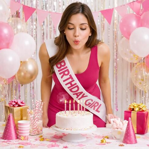 Shimmer Anna Shine Birthday Sash for Women (Purple) in Saudi Arabia