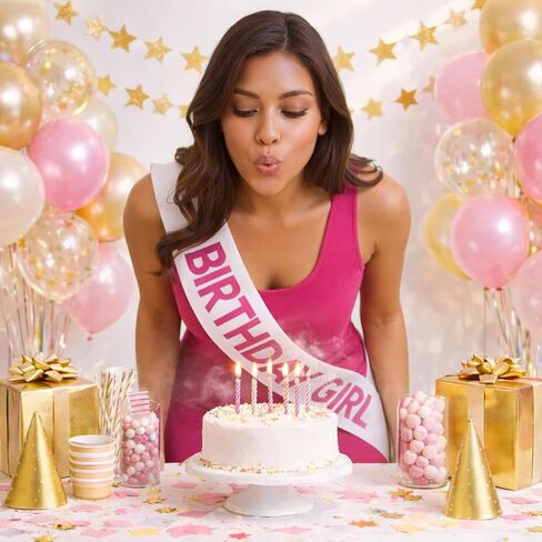 Shimmer Anna Shine Birthday Sash for Women (Purple) in Saudi Arabia