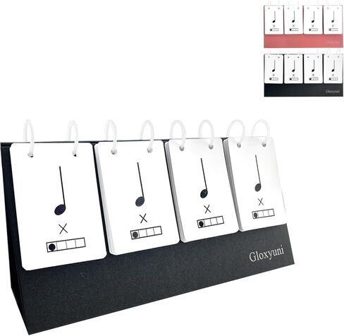 Music Theory Rhythm Flash Cards (Black) – Note Training Cards & Teaching Aids | Helps Improve Rhythm Skills and Sight-Reading Abilities, a Rhythm-Training Aid for Piano, Violin, Drum Learners in Kuwait