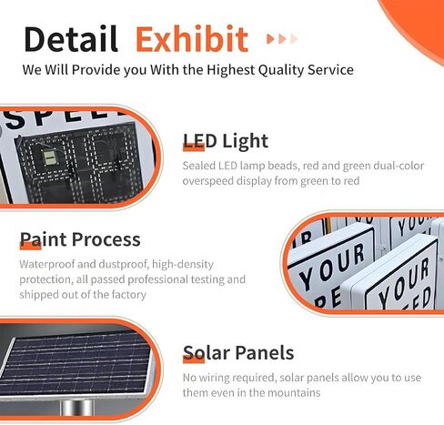 Solar Powered LED Radar Speed Limit Sign, Highway Road Warning Display for Speed Control, Energy-Efficient Traffic Safety Solution in Kuwait