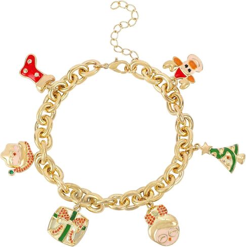 Gold Paperclip Chain Link Bracelet for Women with North Star Charm 14K Gold Plated Chain Ball Beads Bracelet Dangle Cubic Zirconia Star Adjustable Party Summer Beach Trendy Jewelry Gift for Teen Girls in Saudi Arabia