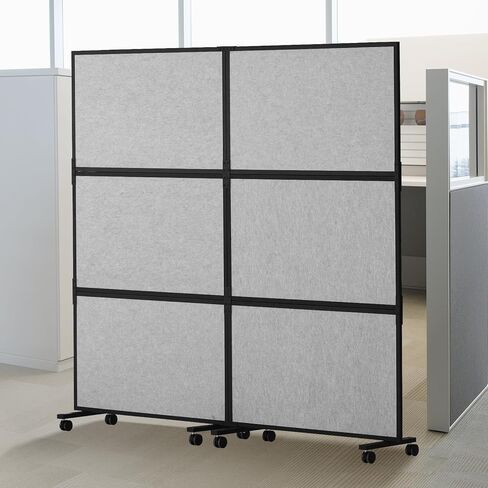 VEVOR Office Divider, 2 Panel Office Partition, Freestanding Office Divider Wall Partition & Privacy Divider Reduce Noise and Room Separation, Light Grey in Kuwait