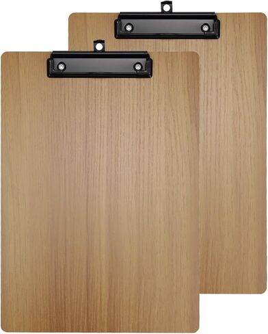 Enyuwlcm Wooden Clipboard Durable MDF Clipboard A4 Letter Size for Office Low Profile Clip 2 Packs Brown in Saudi Arabia